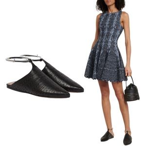 Alaia | NIB Convertible Black Laser Cut Leather Flats - Size IT 41